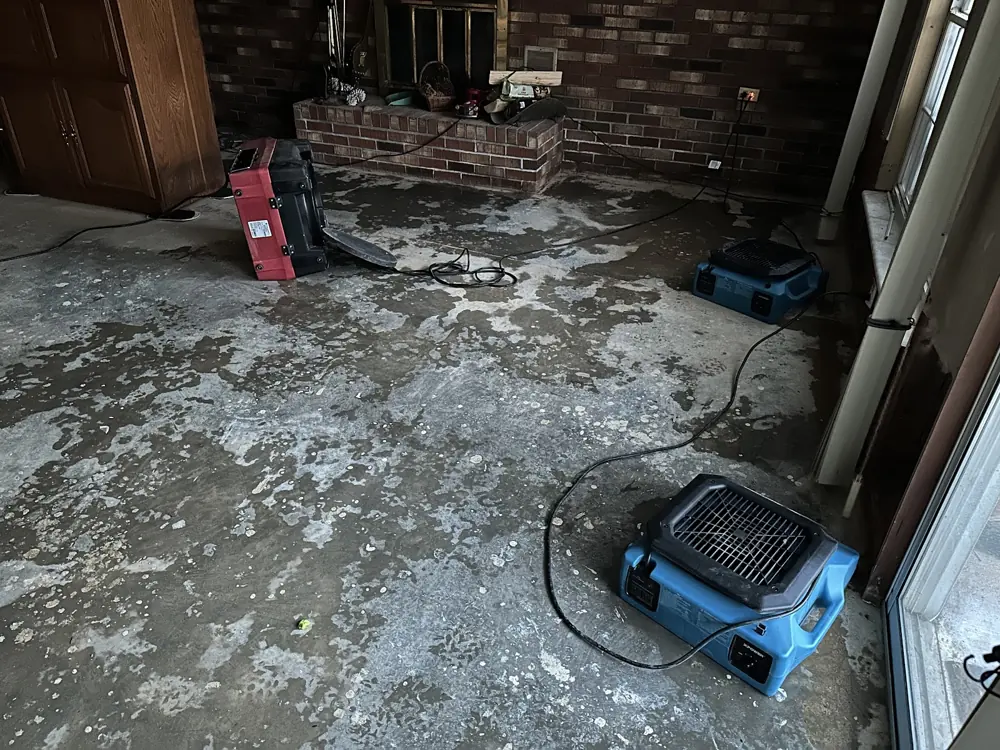 Water damage restoration crew working in New Hill, NC