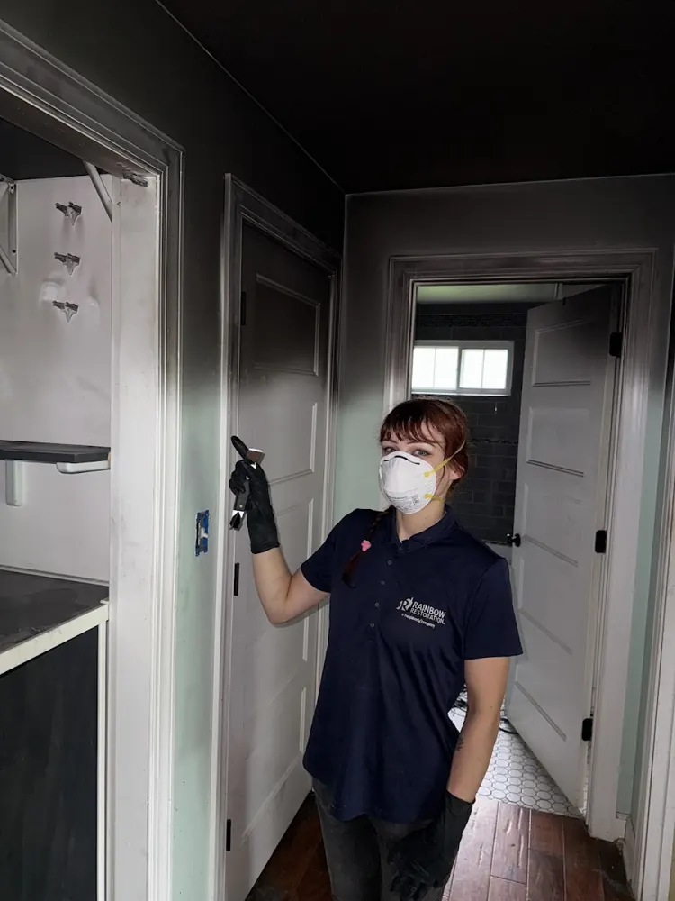 NC Water & Fire Restoration technician on a job in Cary